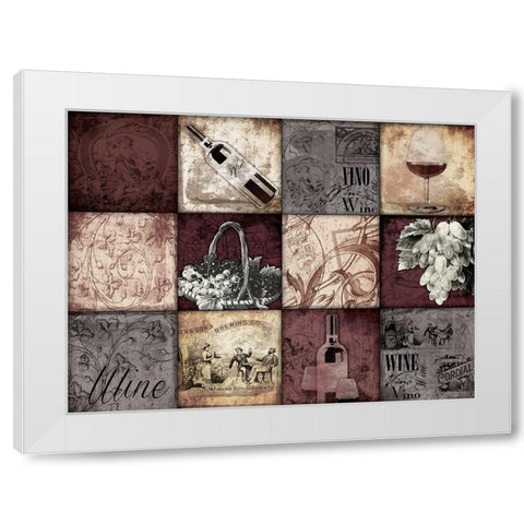 Enjoy The Wine White Modern Wood Framed Art Print by Grey, Jace