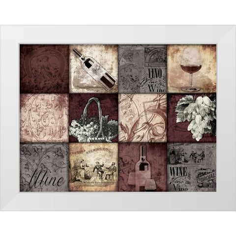 Enjoy The Wine White Modern Wood Framed Art Print by Grey, Jace