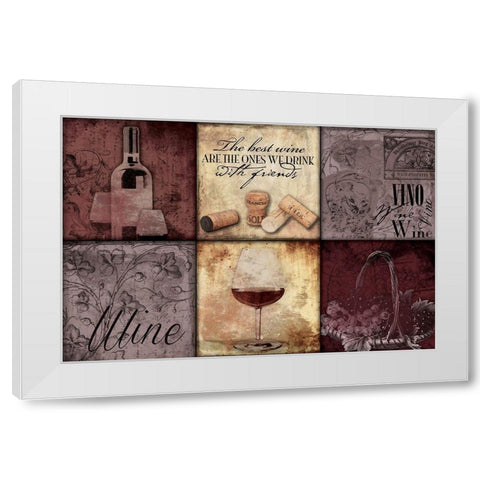 Best Wine White Modern Wood Framed Art Print by Grey, Jace
