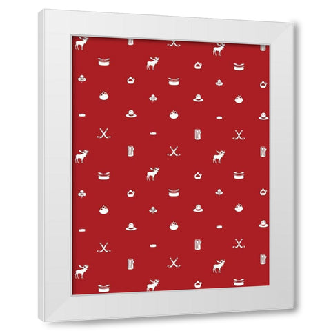 Canada Pattern White Modern Wood Framed Art Print by Grey, Jace