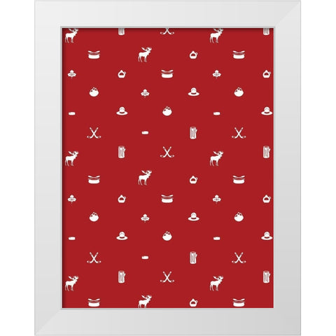 Canada Pattern White Modern Wood Framed Art Print by Grey, Jace