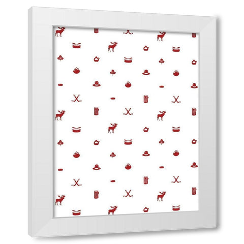 Canada Pattern Reverse White Modern Wood Framed Art Print by Grey, Jace