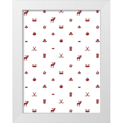 Canada Pattern Reverse White Modern Wood Framed Art Print by Grey, Jace