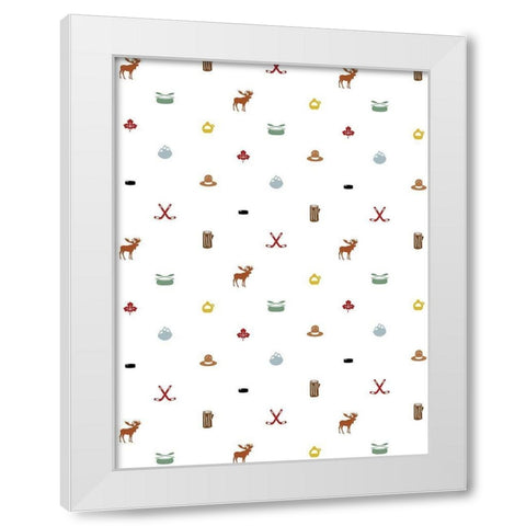Canada Pattern Colored White Modern Wood Framed Art Print by Grey, Jace