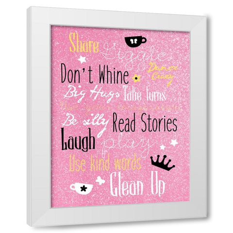 Share Giggles White Modern Wood Framed Art Print by Grey, Jace