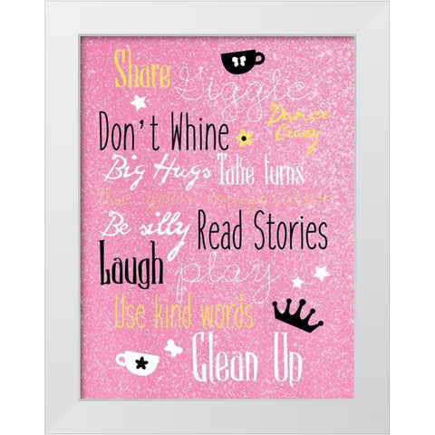Share Giggles White Modern Wood Framed Art Print by Grey, Jace