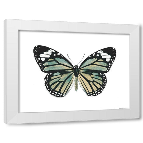 Neutral Butterfly White Modern Wood Framed Art Print by Grey, Jace