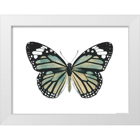 Neutral Butterfly White Modern Wood Framed Art Print by Grey, Jace