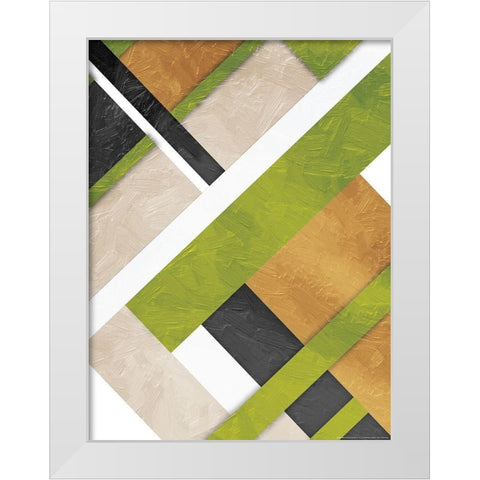 Green Layers White Modern Wood Framed Art Print by Grey, Jace