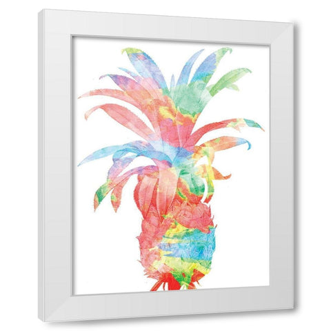 Pineapple Colorsplosion White Modern Wood Framed Art Print by Grey, Jace