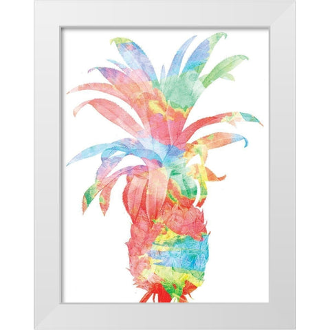 Pineapple Colorsplosion White Modern Wood Framed Art Print by Grey, Jace