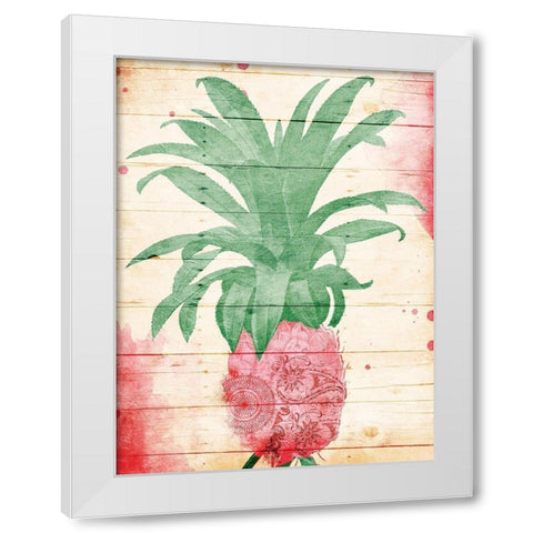 Pineapple Pink Henna White Modern Wood Framed Art Print by Grey, Jace