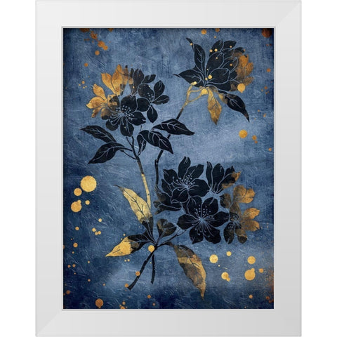 Gold Hint Floral White Modern Wood Framed Art Print by Grey, Jace