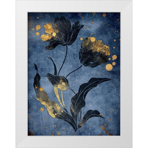 Gold Hint Floral Mate White Modern Wood Framed Art Print by Grey, Jace