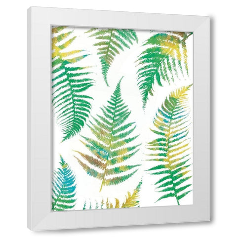 Bright Ferns White Modern Wood Framed Art Print by Grey, Jace