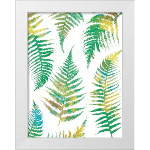 Bright Ferns White Modern Wood Framed Art Print by Grey, Jace