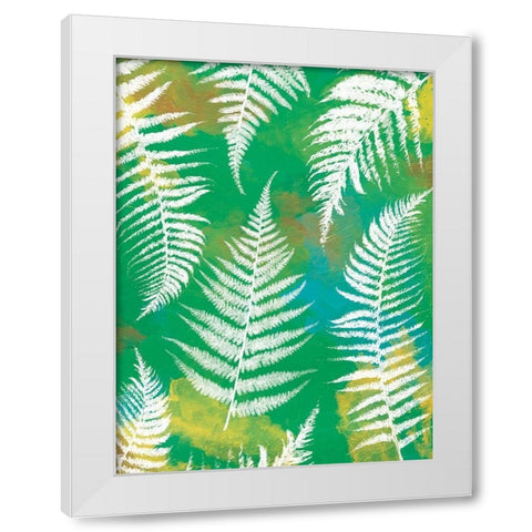 Bright Ferns Mate White Modern Wood Framed Art Print by Grey, Jace