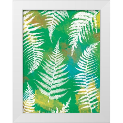 Bright Ferns Mate White Modern Wood Framed Art Print by Grey, Jace