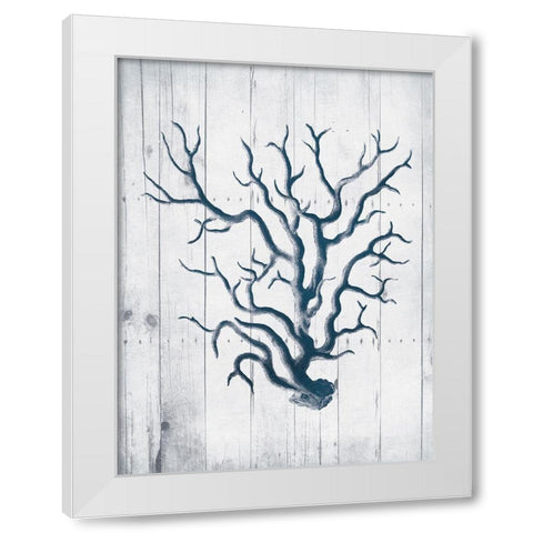 Coral White Wood White Modern Wood Framed Art Print by Grey, Jace