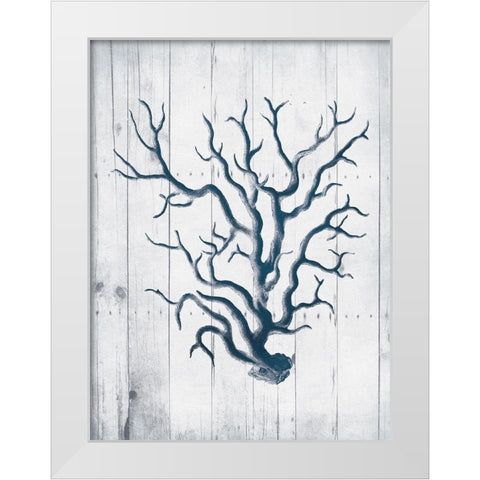 Coral White Wood White Modern Wood Framed Art Print by Grey, Jace