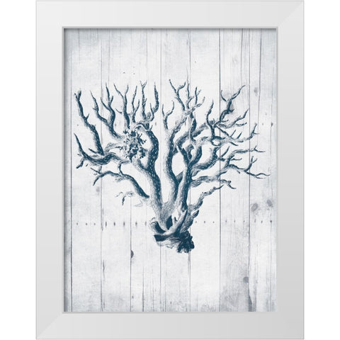 Coral White Wood Mate White Modern Wood Framed Art Print by Grey, Jace