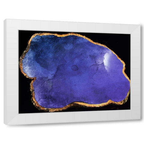 Blue Purple Agate Marble White Modern Wood Framed Art Print by Grey, Jace