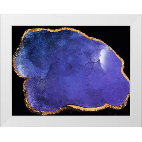 Blue Purple Agate Marble White Modern Wood Framed Art Print by Grey, Jace