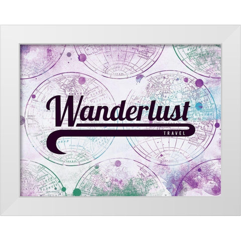 Wanderlust Travel White Modern Wood Framed Art Print by Grey, Jace