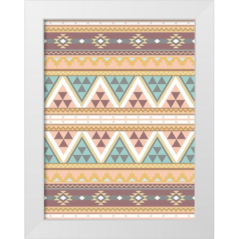 Fun Aztec Pattern White Modern Wood Framed Art Print by Grey, Jace