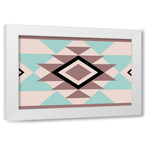Aztec Muted White Modern Wood Framed Art Print by Grey, Jace
