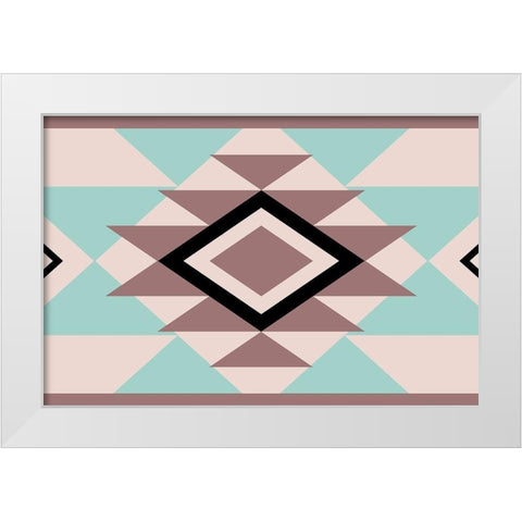 Aztec Muted White Modern Wood Framed Art Print by Grey, Jace