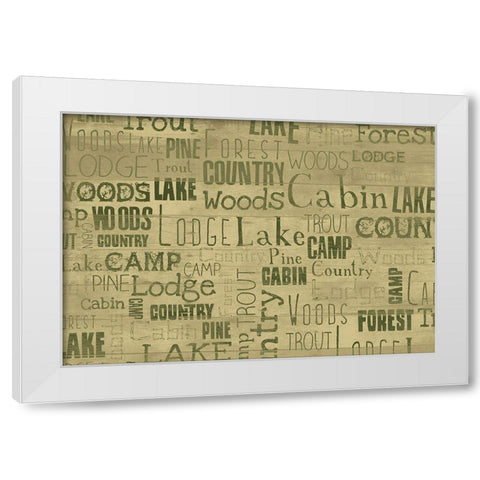 Lodge Type White Modern Wood Framed Art Print by Grey, Jace