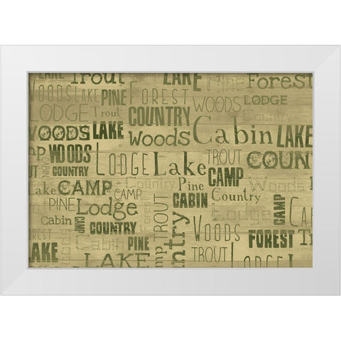 Lodge Type White Modern Wood Framed Art Print by Grey, Jace
