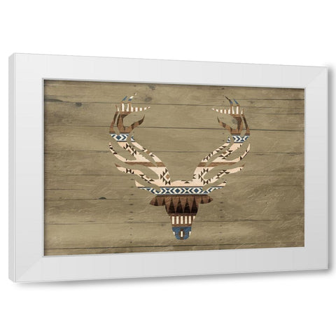 Deer on The Wall Mate White Modern Wood Framed Art Print by Grey, Jace