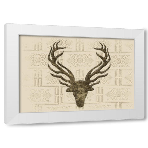 Aged Deer White Modern Wood Framed Art Print by Grey, Jace