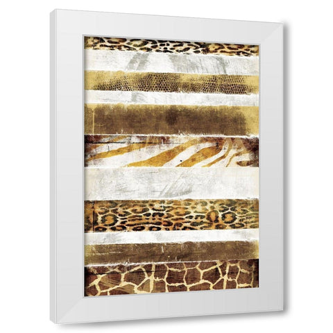 Animal Print Stripes White Modern Wood Framed Art Print by Grey, Jace
