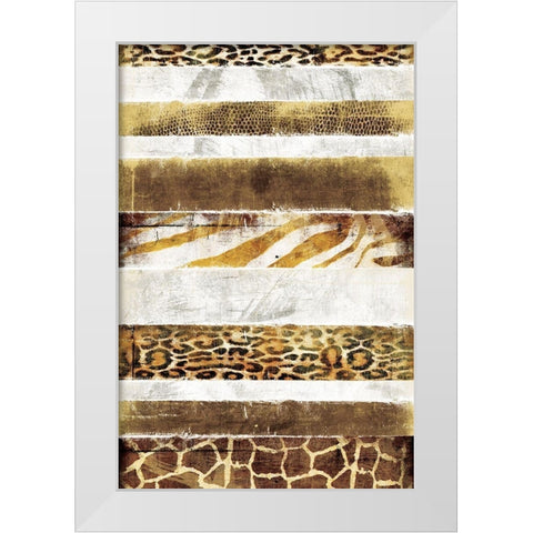 Animal Print Stripes White Modern Wood Framed Art Print by Grey, Jace