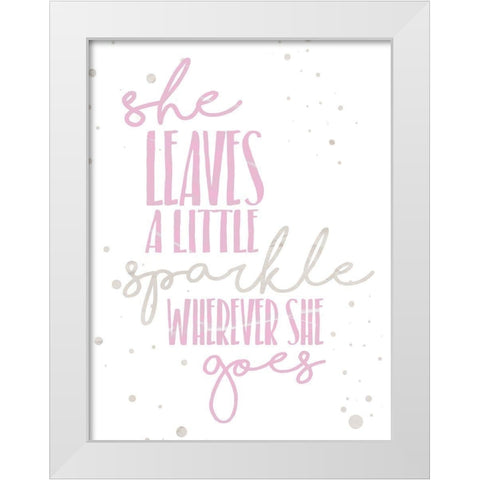 Soft Sparkles White Modern Wood Framed Art Print by Grey, Jace
