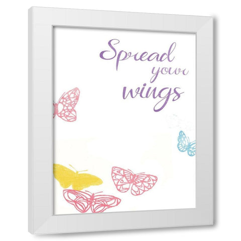 Spread Your Wings White Modern Wood Framed Art Print by Grey, Jace