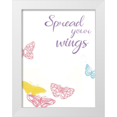 Spread Your Wings White Modern Wood Framed Art Print by Grey, Jace