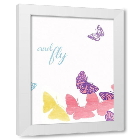 And Fly White Modern Wood Framed Art Print by Grey, Jace
