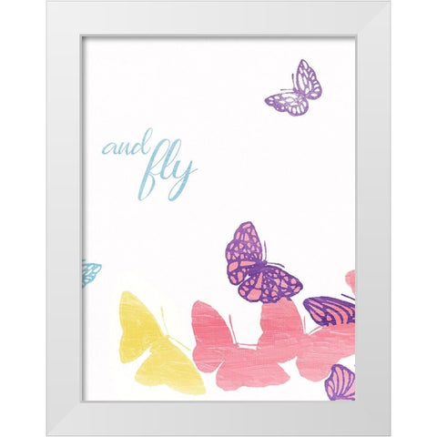 And Fly White Modern Wood Framed Art Print by Grey, Jace