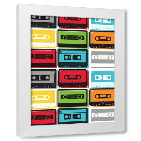 Collection Of More Tapes White Modern Wood Framed Art Print by Grey, Jace