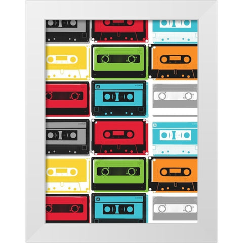 Collection Of More Tapes White Modern Wood Framed Art Print by Grey, Jace