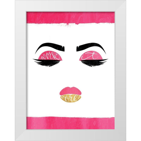 Work It Girl White Modern Wood Framed Art Print by Grey, Jace