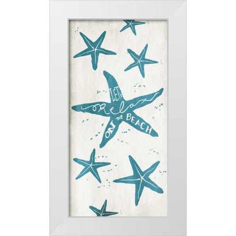 Lets Relax On The Beach White Modern Wood Framed Art Print by Grey, Jace