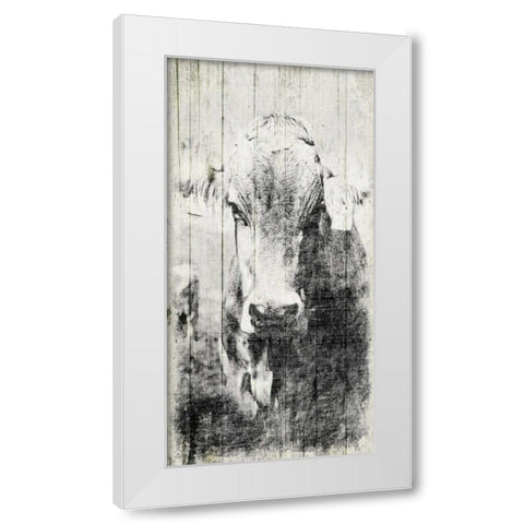 Vintage Cow Mate White Modern Wood Framed Art Print by Grey, Jace
