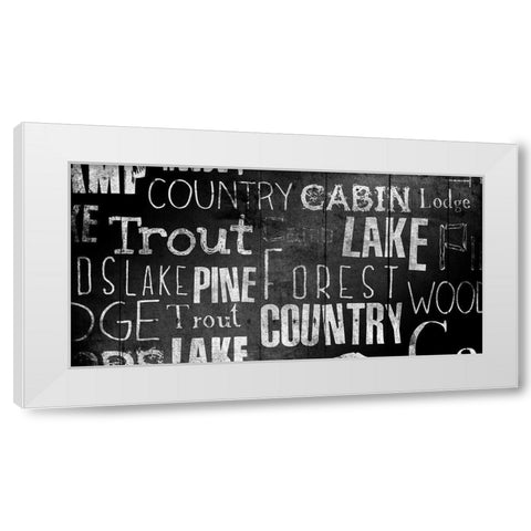 Lodge Words White Modern Wood Framed Art Print by Grey, Jace