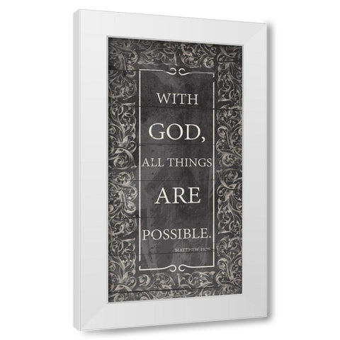 With God White Modern Wood Framed Art Print by Grey, Jace