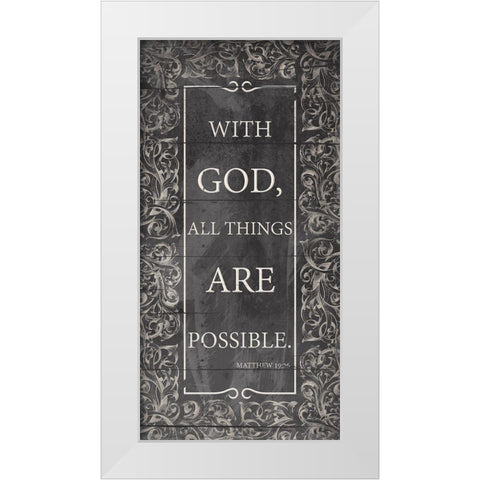 With God White Modern Wood Framed Art Print by Grey, Jace